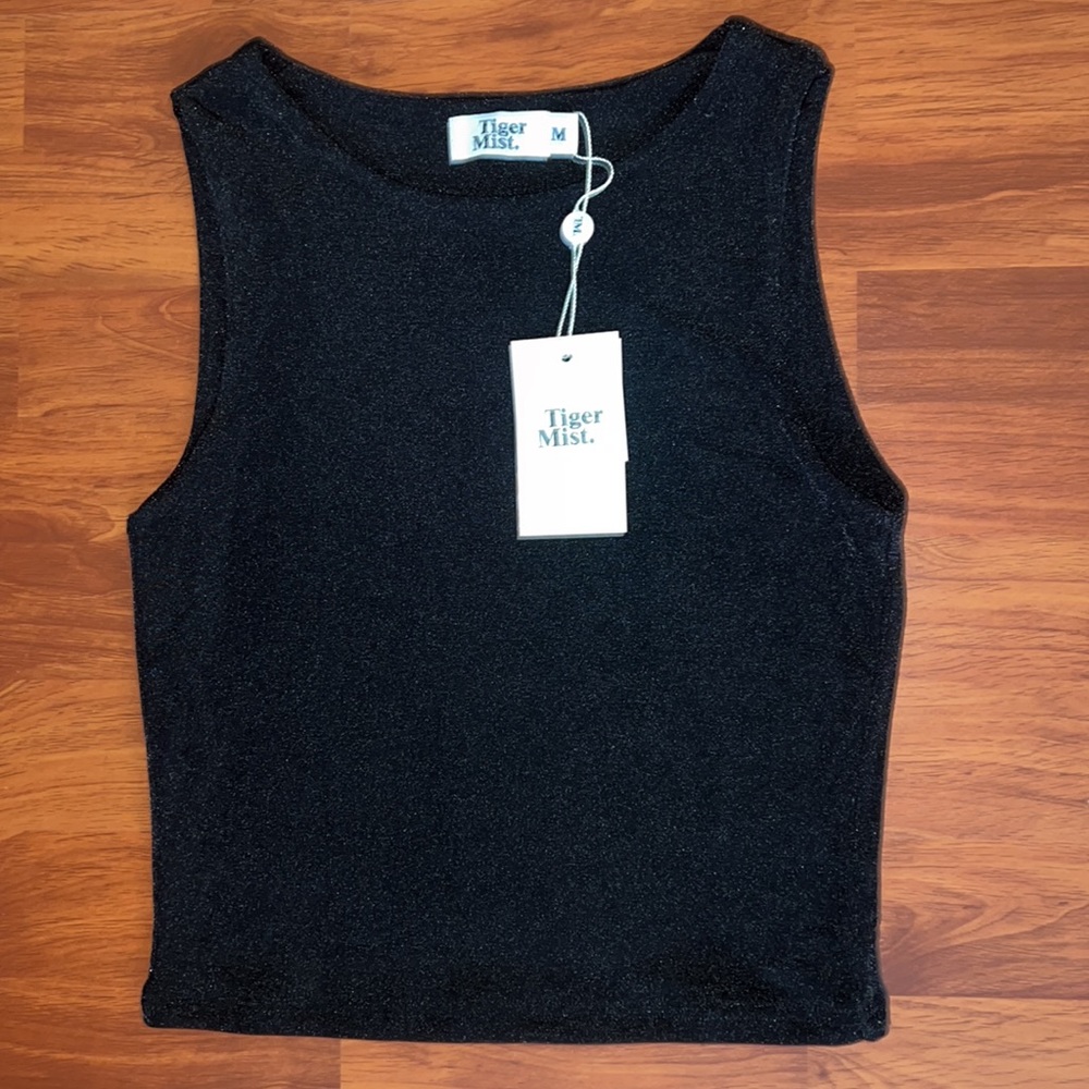 Tiger Mist Black Sparkle Tank Top